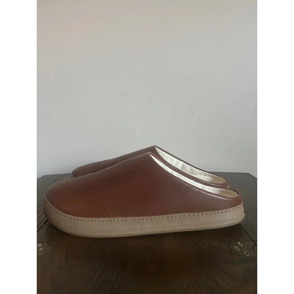 Olukai Hamani Brown Leather Mules Slip On Men's Size 13